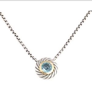 David Yurman cable classic blue topaz necklace